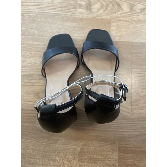 A New Day Shelly Heels Black 8.5 Wide Women's Ankle Strap Block Memory Foam NEW - Picture 12 of 16